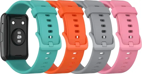 LIJINLAN Bandas de repuesto compatibles con Huawei Watch Fit Smartwatch Correa de silicona suave con hebilla de colores para reloj Fit Band 4P-menta