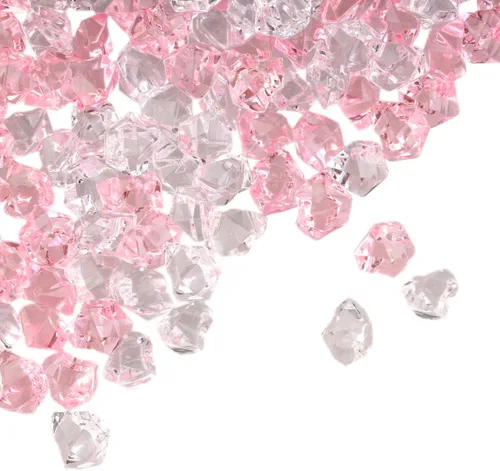 Miniatura 15 de PMLAND Rocas de hielo falsas transparentes – 550 piezas de gemas acrílicas grandes de color azul claro diamantes de plástico triturados, 3 libras