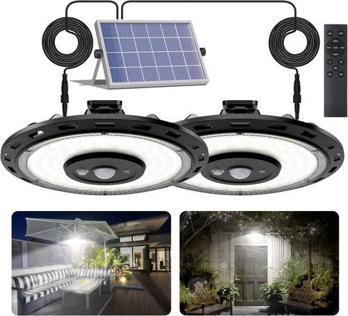Miniatura 8 de Luz solar para interiores y exteriores, 3000 lm, luz solar para cobertizo con diseño de rotación, impermeable, 5 modos