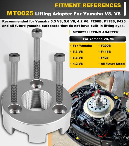 Miniatura 2 de Adaptador de elevación, compatible con Yamaha 5.3 V8, 4.2 V6, F200B, F115B, F425, MT0025, MT0022 y Non-Verado Mercury (1.5" x16)