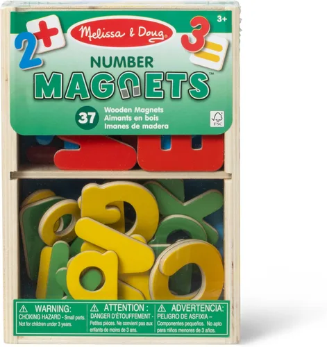 Miniatura 6 de Melissa & Doug 37 imanes de números de madera en una caja