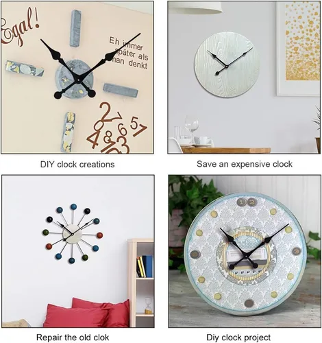 Miniatura 6 de EMOON Mecanismo de movimiento de reloj de alto par con agujas de pala de 11 pulgadas de largo, kit de motor de reloj de cuarzo para reloj