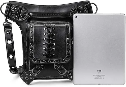 Miniatura 8 de UIYTR - Bolso retro para mujer, estilo gótico, estilo roco, cintura para mujer, color negro