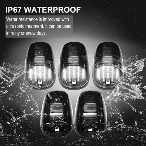 Miniatura 6 de R&F Auto Luces LED de cabina 5 piezas de luces de marcador de techo de cabina ahumadas compatibles con Ram 1500 2500 3500 (2003-2018) lámparas