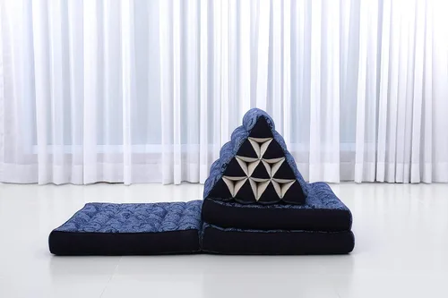 Miniatura 8 de Leewadee Colchón de suelo con cojín triangular, silla de piso con soporte para el respaldo, silla reclinable de lectura y cama para dormir, cojín