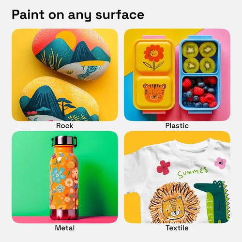 Miniatura 3 de ARTISTRO 12 marcadores de pintura acrílica de roca - Kit de pintura de roca para artes y manualidades - Bolígrafos de pintura acrílica de doble punta