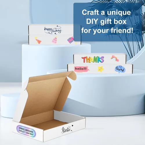 Miniatura 5 de Famagic Paquete de 50 cajas de envío pequeñas de 4 x 4 x 2, cajas de correo de cartón corrugado blanco para pequeñas empresas, cajas de correo