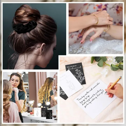 Miniatura 5 de 48 piezas de 8 juegos de regalos de propuesta de dama de honor, regalos a granel de boda Will You Be My Maid of Honor Matron of Honor, bolsas de Gris