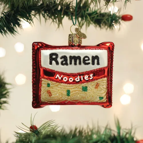 Miniatura 5 de Old World Christmas - Adorno de vidrio soplado de fideos ramen para árbol de Navidad, decoración festiva artesanal, colección de alimentos