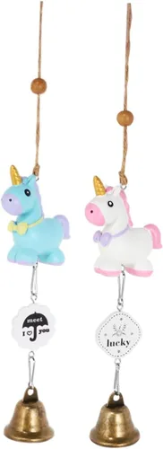 2 carillones de viento de unicornio, decoración colgante elegante con colgante de unicornio para decoración del hogar, regalo para amigos y