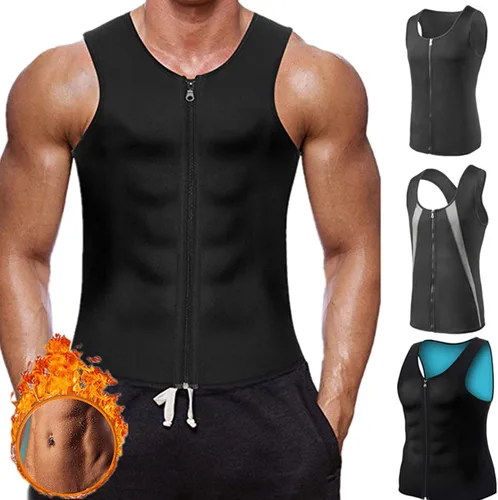 Miniatura 5 de IOTKIT Manson - Chaleco de compresión de ginecomastia con cremallera, camisas de compresión para hombre, camiseta sin mangas de compresión