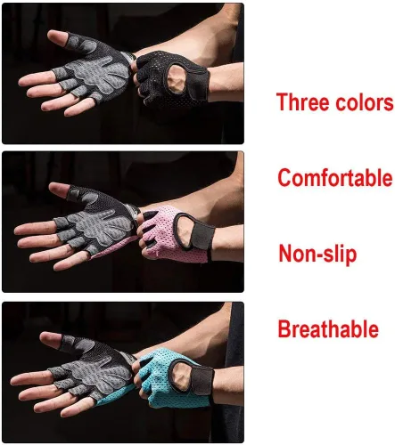 Miniatura 3 de Workout Gloves Breathable Non-Slip Silica Gel Grip Exercise Gloves for Men Women Weightlifting Yoga Dumbbell Bodybuilding