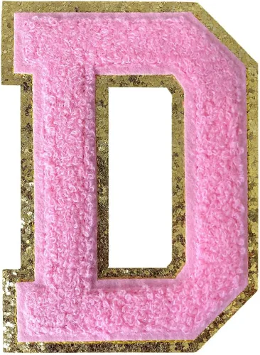 Miniatura 36 de GYGYL - 3 parches de letras deportivas de felpilla con purpurina, parches para planchar de tamaño grande para decoración de disfraces