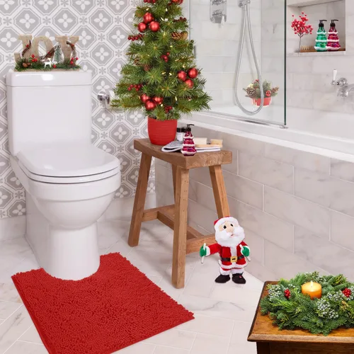 Miniatura 146 de LuxUrux Tapete de microfibra afelpada, de felpilla extrasuave, pelo largo de 1 pulgada, muy absorbente, para baño o ducha, lavar y secar a máquina