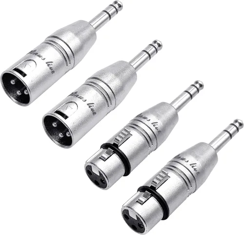 Miniatura 6 de SINUS LIVE 4 paquetes de 24 quilates de oro real XLR hembra macho a adaptador TRS de 1/4 pulgadas, XLR equilibrado a cuarto de pulgada