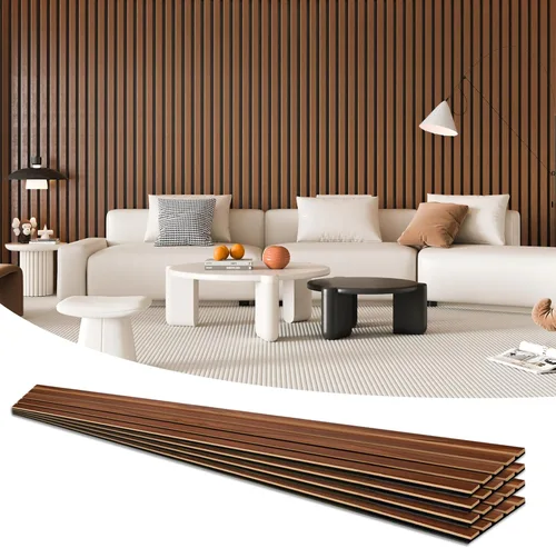 Miniatura 17 de Art3d Paneles acústicos de listones de madera para decoración elegante y reducción de ruido, panel texturizado 3D para techo y pared, paquete