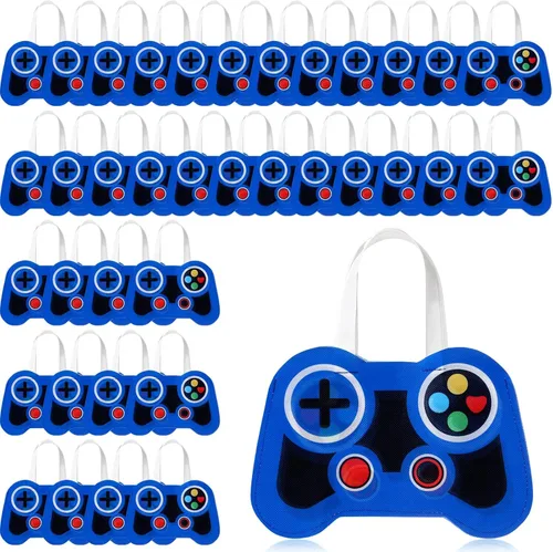 Silkfly 24 Piezas Bolsas de Favor de Fiesta de Videojuegos No Tejidas Reutilizables Bolsas de Dulces y Regalos de Juegos con Asas Suministros para