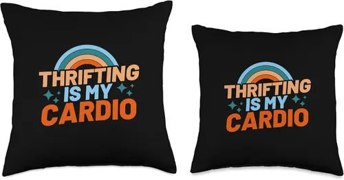 Miniatura 3 de Thrift Store Fan Gift Idea Cardio Treasure Thrifting Lover - Almohada de 16 x 16 pulgadas, multicolor