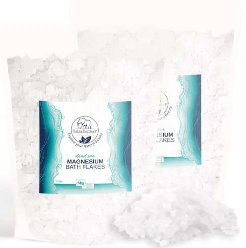 Natural Elephant Copos de baño de magnesio del Mar Muerto | 10 libras (paquete de 2 bolsas de 5 libras) | Cloruro de magnesio puro para cuerpo y pie