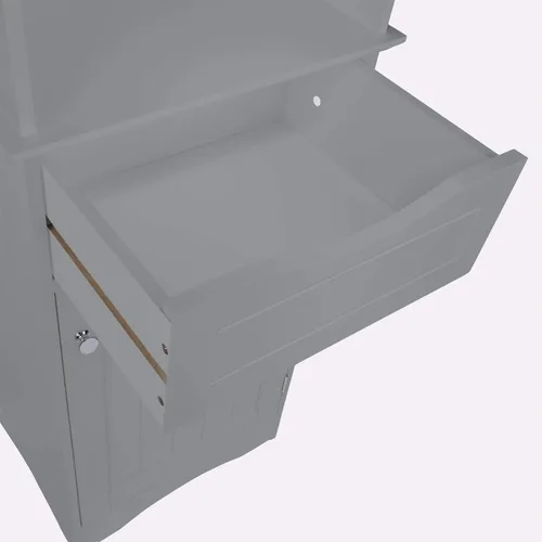 Miniatura 8 de RiverRidge, Grey Ashland - Gabinete de almacenamiento independiente para baño con tres estantes abiertos y cajón