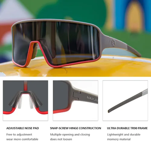 Miniatura 37 de MAXJULI Gafas de sol polarizadas para niños de 6 a 14 años, para deportes de béisbol al aire libre, ciclismo, protección UV400, 7705