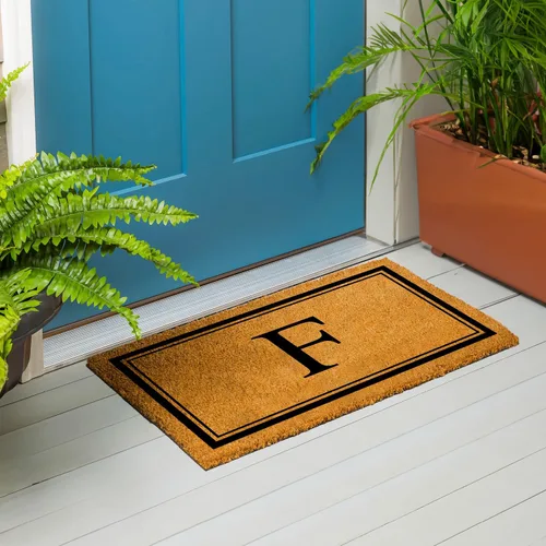 Miniatura 5 de Evergreen - Tapete de entrada con monograma con letra W, 28 x 16 pulgadas, fibra de coco natural que atrapa la suciedad, para todas las estaciones