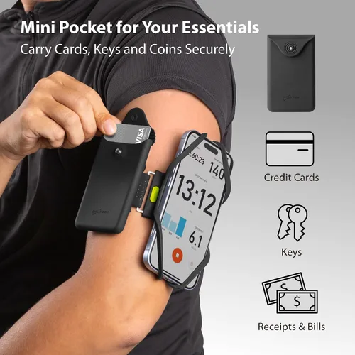 Miniatura 6 de BONE Run Tie 3, brazalete deportivo de silicona agradable al tacto con estructura de doble capa para disipación de calor, soporte de teléfono