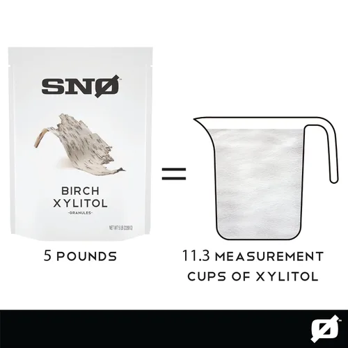 Miniatura 4 de SNO - Edulcorante puro de xilitol de abedul – Bolsa resellable de 5 libras Bajo en calorías, sin OMG, sin gluten, vegano, kosher Paleo