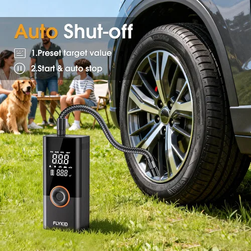 Miniatura 9 de FLYKID Compresor de Aire Portátil Inflador de Neumáticos - Bomba de Aire Digital 150 PSI para Neumáticos de Coche, Inflado Rápido
