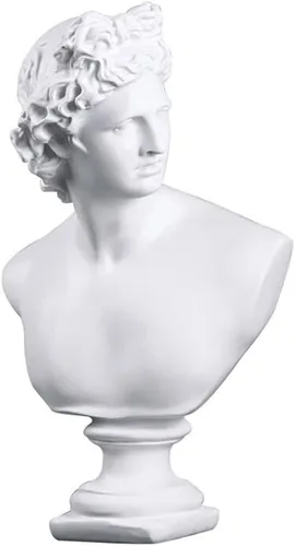 Estatua clásica griega de busto de David Man de 11.8 pulgadas, escultura de resina grande de resina romana Apolo para decoración del hogar