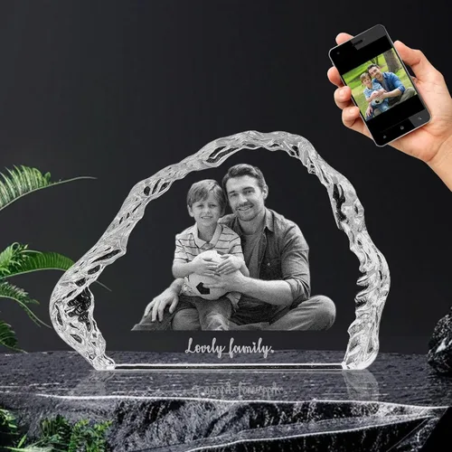 Miniatura 11 de Rombo personalizado con foto de cristal – Grabado 2D/3D opcional, regalos de cristal personalizados con tu propia foto, día de San Valentín