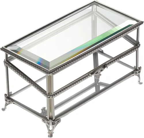 Joyero vintage de cristal para almacenamiento de recuerdos, caja de exhibición de anillo de baratija, decoración del hogar, caja de vidrio