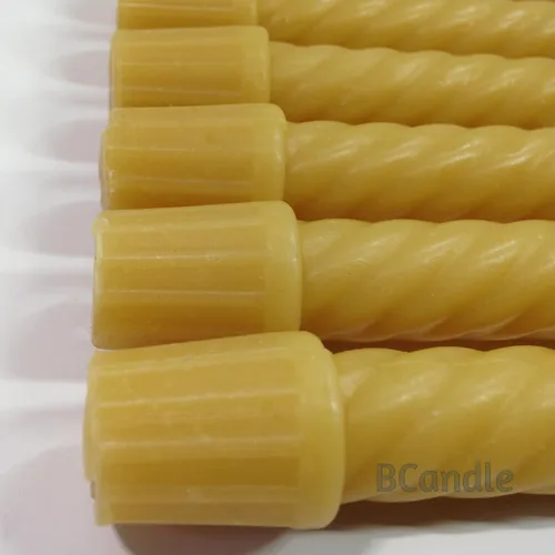 Miniatura 4 de Velas cónicas en espiral de cera de abeja 100% pura (juego de 12) orgánicas, 8 pulgadas de alto, 3/4 pulgadas de diámetro, hechas a mano