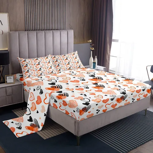Miniatura 23 de Juego de sábanas femeninas de flores de rosas rojas, tamaño individual, juego de ropa de cama para el día de San Valentín, decoración de habitación