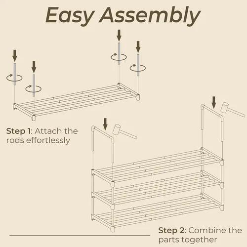 Miniatura 8 de Zapatero negro de 3 niveles, estante grande de 36 pulgadas con capacidad para 15 pares de zapatos, zapatero resistente para entrada, dormitorio