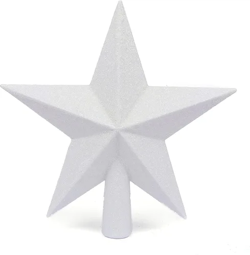 Miniatura 46 de YYCRAFT Adorno de Estrella con Purpurina para la Punta del Árbol Decoración Navideña - 6 Pulgadas, Rojo