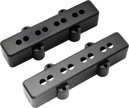 Miniatura 4 de Musiclily Pro Plastic F63/R65mm Jazz Bass - Juego de 2 cubiertas para pastillas Fender J Bass, color negro