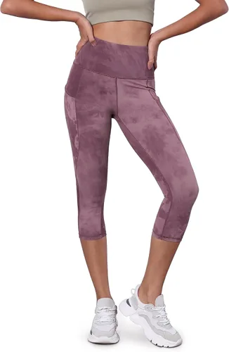 Miniatura 123 de ODODOS - Leggings capri de cintura alta para mujer con bolsillos, control de abdomen, no se transparentan, para entrenamiento atlético, running