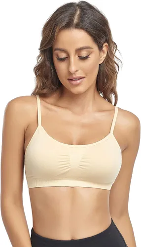 Miniatura 17 de Litthing Bralettes Padded for Women Cami Strap Bra Seamless Sportsbra Wireless Comfort Yoga Lightly T-Shirt Tank Tops