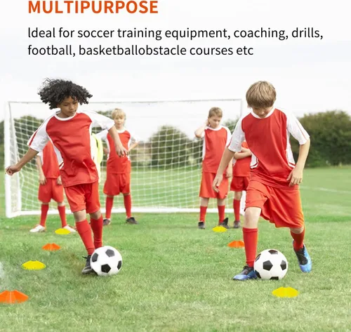 Miniatura 3 de IHEPYQ Juego de equipos de entrenamiento de agilidad de fútbol, escalera de agilidad de 12 peldaños de 20 pies, 12 conos de disco, 4 estacas