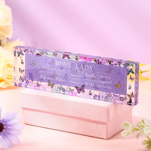 Miniatura 2 de Regalos de Navidad Pinkunn para Jefa con Citas Inspiradoras para Mujeres, Regalos de Oficina para Mujeres, Decoración de Oficina de Jefa