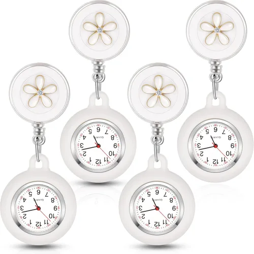 Outus Reloj de enfermera de 4 piezas para enfermeras médicos, reloj de enfermera, broche de bolsillo, reloj digital
