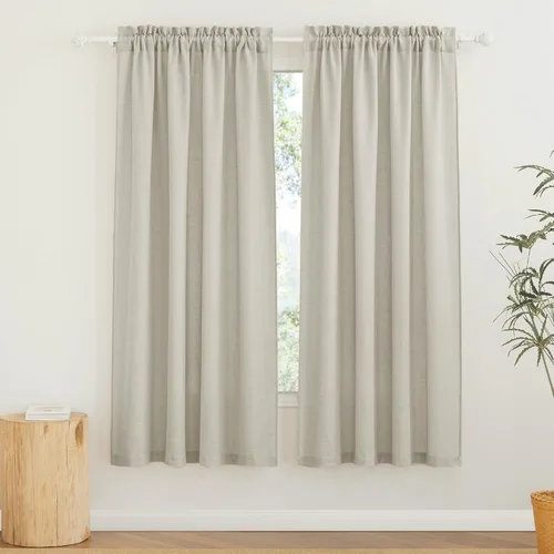 Miniatura 61 de RYB HOME Cortinas extralargas de 108 pulgadas de largo, transpirables con bolsillo para barra, cortinas traslúcidas blancas para sala de estar