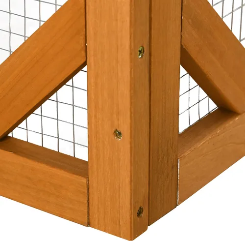 Miniatura 8 de PawHut Casa para gatos al aire libre, refugio de madera para gatos Catio, jaula para gatos con plataformas, puerta de entrada grande, techo