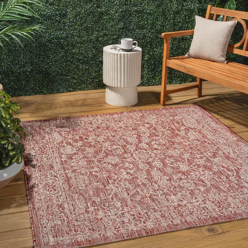 Miniatura 19 de JONATHAN Y Alfombra de pasillo floral tejida para interiores y exteriores 2X8, color crema/verde, tela bohemio texturizada para el patio trasero