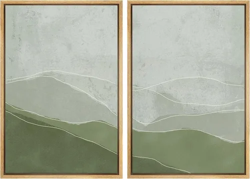 Miniatura 123 de SIGNWIN Lienzo enmarcado para pared, juego de arte sereno de paisaje de pantanos, ilustración rústica, arte moderno, minimalismo, decorativo