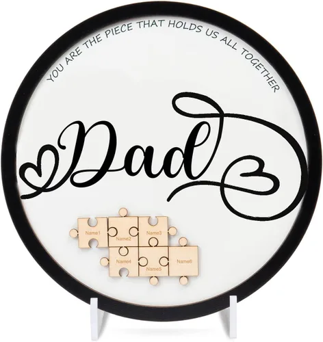 Miniatura 17 de Letrero personalizado con nombre de la familia, adornos de madera para la familia, placa de rompecabezas con nombre personalizado, decoración