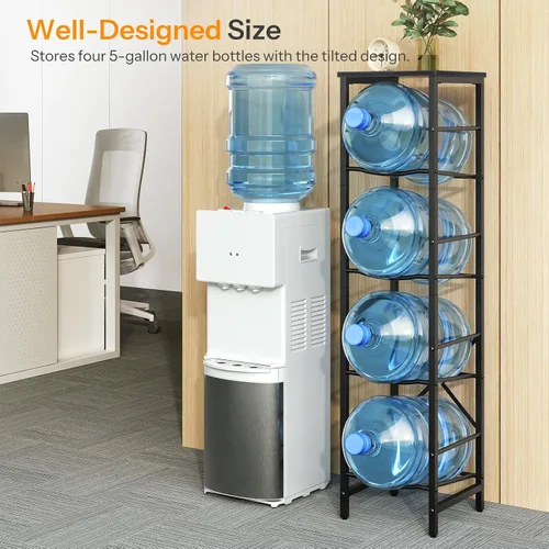 HOOBRO Soporte para garrafones de agua, soporte para botellas de agua, estante para garrafones de agua de 5 galones, estante de almacenamiento para