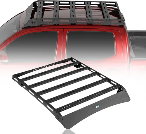 Hooke Road portaequipajes para techo Tacoma Double Cab con cesta superior para almacenamiento de equipaje y carga para Toyota Tacoma 2ª y 3ª