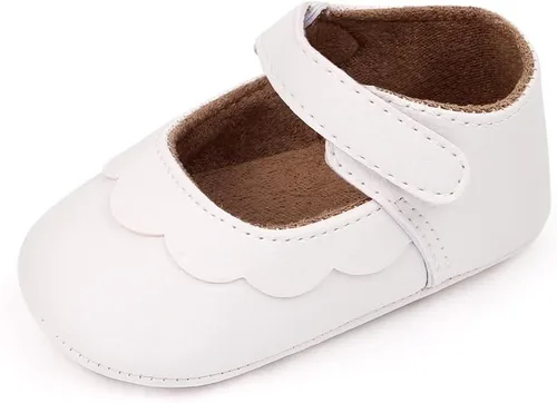 Infant Baby Girls Mary Jane Shoes Non-Slip Rubber Sole Ballet Slippers Princess Dress Wedding Shoes Newborn Crib Shoes